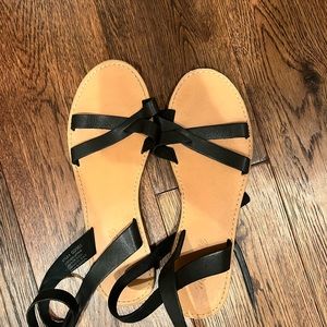 Black Leather Madewell Sandals - Size 8